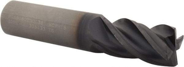 Kennametal - 4 Flute Solid Carbide Roughing & Finishing Corner Chamfer End Mill - AlTiN Finish, Straight Shank, 38° Helix, Centercutting - Americas Industrial Supply