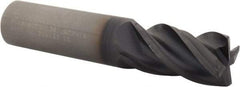 Kennametal - 4 Flute Solid Carbide Roughing & Finishing Corner Chamfer End Mill - AlTiN Finish, Straight Shank, 38° Helix, Centercutting - Americas Industrial Supply