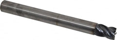 Kennametal - 5/8", 3/4" LOC, 5/8" Shank Diam, 6" OAL, 4 Flute, Solid Carbide Square End Mill - Single End, AlTiN Finish, Spiral Flute, 38° Helix, Centercutting, Right Hand Cut, Right Hand Flute, Series HPRSHV - Americas Industrial Supply