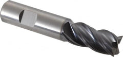Kennametal - 3/4", 1-1/2" LOC, 3/4" Shank Diam, 4" OAL, 4 Flute, Solid Carbide Square End Mill - Single End, AlTiN Finish, Spiral Flute, 38° Helix, Centercutting, Right Hand Cut, Right Hand Flute, Series HPHV - Americas Industrial Supply