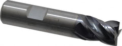 Kennametal - 5/8", 3/4" LOC, 5/8" Shank Diam, 3" OAL, 4 Flute, Solid Carbide Square End Mill - Single End, AlTiN Finish, Spiral Flute, 38° Helix, Centercutting, Right Hand Cut, Right Hand Flute, Series HPHV - Americas Industrial Supply