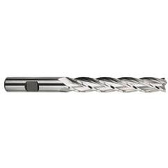 9/32 Dia. x 3-3/4 Overall Length 4-Flute Square End High Speed Steel SE End Mill-Round Shank-Center Cutting -TiN - Americas Industrial Supply