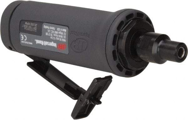 Ingersoll-Rand - 1/4" Collet, Straight Handle, Angle Air Die Grinder - 20,000 RPM, Dual Capable Exhaust, 19 CFM, 0.4 hp, 1/4 NPT - Americas Industrial Supply