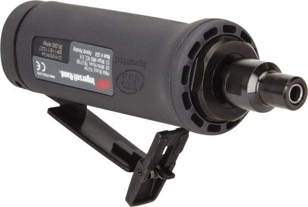 Ingersoll-Rand - 1/4" Collet, Straight Handle, Angle Air Die Grinder - 35,000 RPM, Dual Capable Exhaust, 25 CFM, 0.4 hp, 1/4 NPT - Americas Industrial Supply