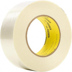 3M - 18mm x 330m Clear Rubber Adhesive Packaging Tape - Polypropylene Film Backing, 6.6 mil Thick - Americas Industrial Supply