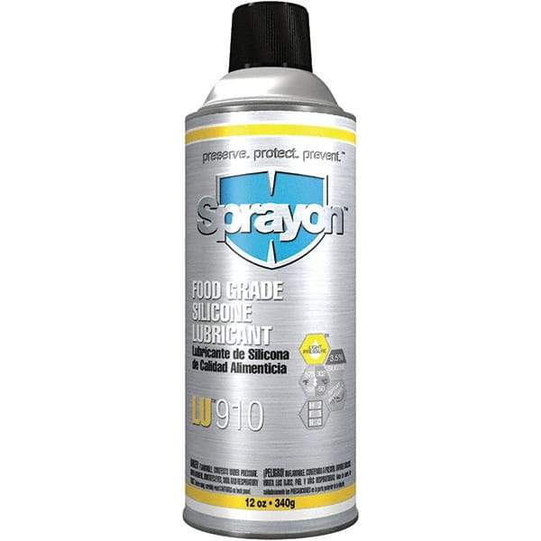 Sprayon - 12 oz Aerosol Silicone Lubricant - Clear, -58°F to 575°F, Food Grade - Americas Industrial Supply