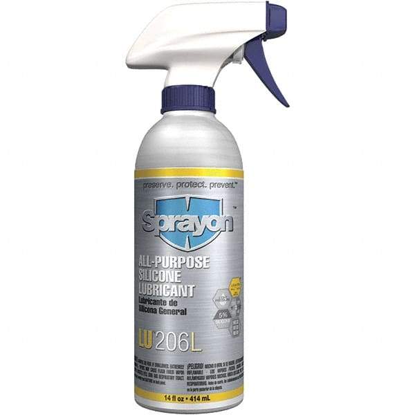 Sprayon - 14 oz Trigger Spray Can Silicone Lubricant - Clear, -50°F to 375°F - Americas Industrial Supply