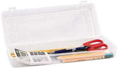 Innovative Storage Designs - 1 Compartment, 13-3/8 Inch Wide x 5-5/8 Inch Deep x 2-1/2 Inch High, Pencil Holder - Polypropylene, Clear - Americas Industrial Supply