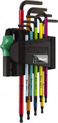 Wera - 9 Piece T8 to T30 Color Coded Torx Key Set - Americas Industrial Supply