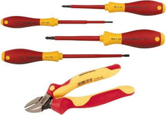 Wiha - 5 Piece Phillips Screwdriver, Slotted & Cutters Hand Tool Set - Comes in Vinyl Pouch - Americas Industrial Supply