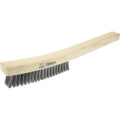 Plater's Brush, Stainless Steel Fill, 4 × 19 Rows, Curved Handle - Americas Industrial Supply