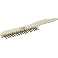 Hand Wire Scratch Brush, .012 Stainless Fill, Shoe Handle, 1 × 17 Rows - Americas Industrial Supply