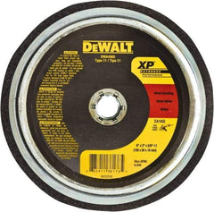 DeWALT - 6" Diam, 5/8" Hole Size, 2" Overall Thickness, 24 Grit, Type 11 Tool & Cutter Grinding Wheel - Coarse Grade, Zirconia Alumina, R Hardness, Resinoid Bond, 6,000 RPM - Americas Industrial Supply