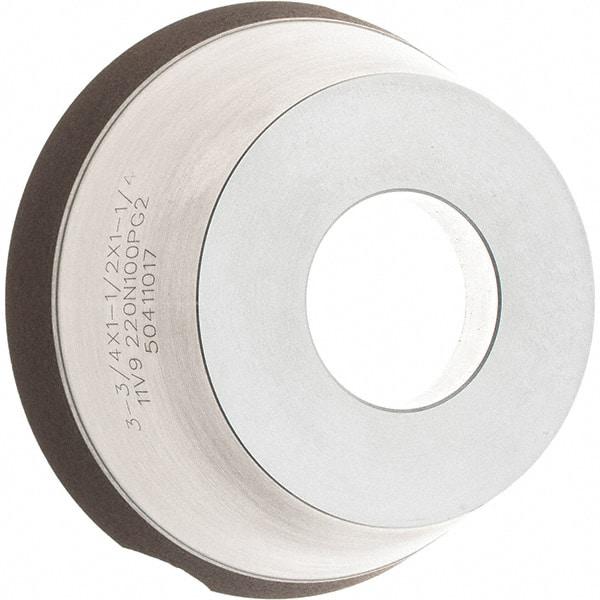 Tru-Maxx - 95mm Diam, 1-1/4" Hole Size, 1" Overall Thickness, 220 Grit, Type 11V9, Tool & Cutter Grinding Wheel - Very Fine Grade, Diamond - Americas Industrial Supply