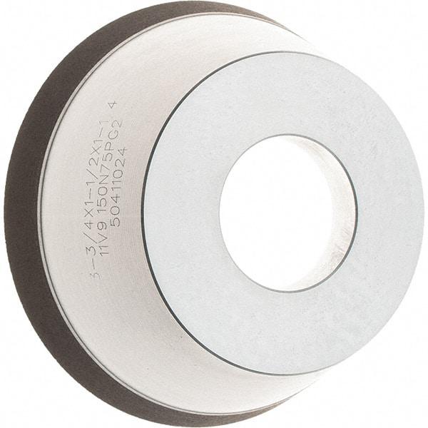 Tru-Maxx - 95mm Diam, 1-1/4" Hole Size, 1" Overall Thickness, 150 Grit, Type 11V9, Tool & Cutter Grinding Wheel - Very Fine Grade, Diamond - Americas Industrial Supply