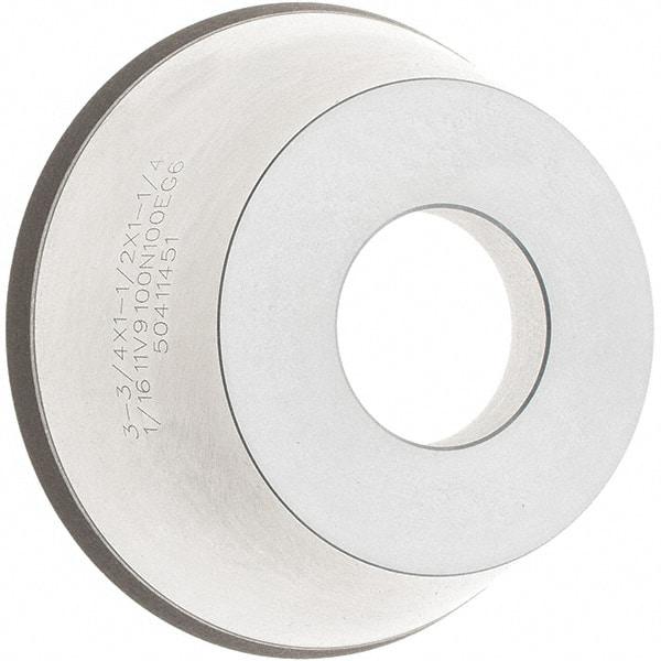 Tru-Maxx - 95mm Diam, 1-1/4" Hole Size, 1" Overall Thickness, 100 Grit, Type 11V9, Tool & Cutter Grinding Wheel - Fine Grade, CBN - Americas Industrial Supply