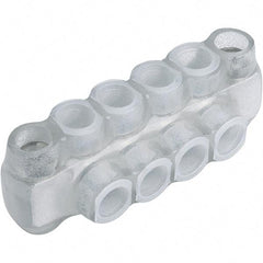 Panduit - 6 Port, 6 AWG Compatible, Tap Connector - 7.84" OAL x 3" OAW x 1.36" OAH, Clear - Americas Industrial Supply