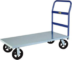 Little Giant - 2,000 Lb Capacity Steel Platform Truck - Steel Deck, 24" OAW, 36" Platform Length x 9" Platform Height, Mold On Rubber Casters - Americas Industrial Supply