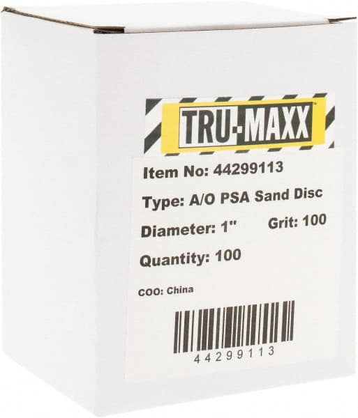 Tru-Maxx - 1" Diam, 100 Grit Aluminum Oxide Adhesive PSA Disc - Fine Grade, X Weighted Cloth Backing, For Right Angle/Vertical Shaft Portable Grinders - Americas Industrial Supply