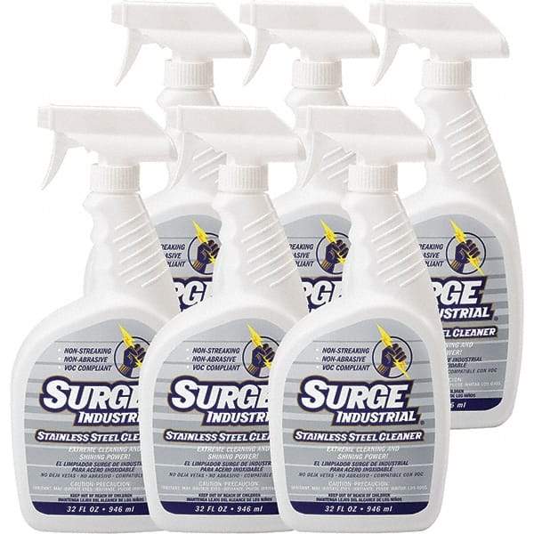 Surge Industrial - 32 fl oz Liquid Stainless Steel Cleaner - Unscented, Spray Bottle Container - Americas Industrial Supply