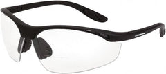 CrossFire - +2.5, Clear Lenses, Scratch Resistant, Framed Magnifying Safety Glasses - UV Protection, Black Frame - Americas Industrial Supply