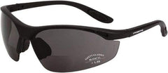 CrossFire - +2, Smoke Gray Lenses, Scratch Resistant, Framed Magnifying Safety Glasses - UV Protection, Black Frame - Americas Industrial Supply