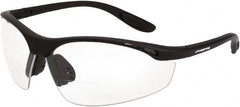 CrossFire - +1.5, Clear Lenses, Scratch Resistant, Framed Magnifying Safety Glasses - UV Protection, Black Frame - Americas Industrial Supply