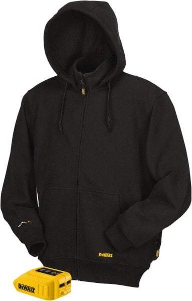 DeWALT - Size 3XL Heated & Cold Weather Jacket - Black, Cotton & Polyester, Zipper Closure - Americas Industrial Supply