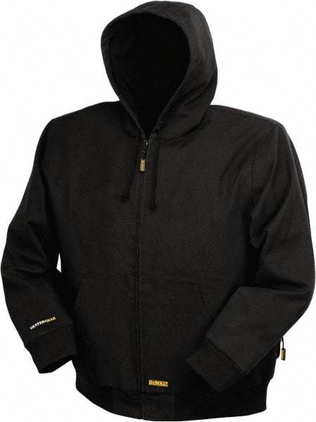 DeWALT - Size S Heated & Cold Weather Jacket - Black, Cotton, Zipper Closure, 42" Chest - Americas Industrial Supply