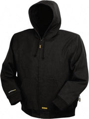 DeWALT - Size M Heated & Cold Weather Jacket - Black, Cotton, Zipper Closure, 46" Chest - Americas Industrial Supply