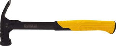 DeWALT - 12 oz Head, Straight Nail Hammer - 12" OAL, Steel Head, 2" Face Diam, Smooth Face, Steel Handle with Grip - Americas Industrial Supply