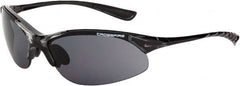 CrossFire - Smoke Lenses, Framed Safety Glasses - Scratch Resistant, Crystal Black Frame, Size Universal, Wrap Around - Americas Industrial Supply