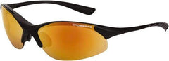 CrossFire - Red Mirror Lenses, Framed Safety Glasses - Scratch Resistant, Matte Black Frame, Size Universal, Wrap Around - Americas Industrial Supply