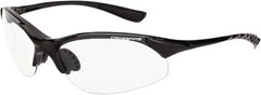 CrossFire - Clear Lenses, Framed Safety Glasses - Scratch Resistant, Black Frame, Size Universal, Wrap Around - Americas Industrial Supply