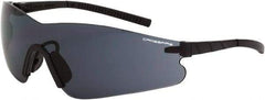 CrossFire - Smoke Lenses, Framed Safety Glasses - Anti-Fog, Black Frame, Size Universal, Wrap Around - Americas Industrial Supply