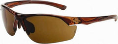 CrossFire - Super Dark Brown Lenses, Framed Safety Glasses - Scratch Resistant, Crystal Brown Frame, Size Universal, Wrap Around - Americas Industrial Supply