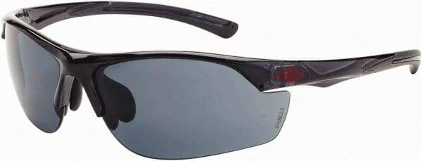CrossFire - Blue Mirror Lenses, Framed Safety Glasses - Scratch Resistant, White Frame, Size Universal, Wrap Around - Americas Industrial Supply