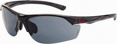 CrossFire - Blue Mirror Lenses, Framed Safety Glasses - Scratch Resistant, White Frame, Size Universal, Wrap Around - Americas Industrial Supply
