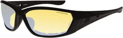 CrossFire - Indoor/Outdoor Lenses, Framed Safety Glasses - Anti-Fog, Matte Black Frame, Size Universal, Wrap Around - Americas Industrial Supply