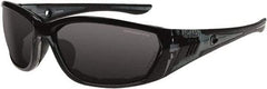 CrossFire - Smoke Lenses, Framed Safety Glasses - Anti-Fog, Crystal Black Frame, Size Universal, Wrap Around - Americas Industrial Supply