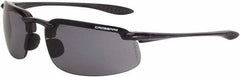 CrossFire - Smoke Lenses, Framed Safety Glasses - Scratch Resistant, Crystal Black Frame, Size Universal, Wrap Around - Americas Industrial Supply