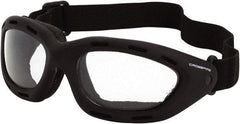CrossFire - Clear Lenses, Framed Safety Glasses - Anti-Fog, Black Frame, Size Universal, Wrap Around - Americas Industrial Supply