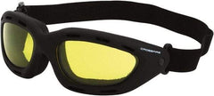 CrossFire - Yellow Lenses, Framed Safety Glasses - Anti-Fog, Black Frame, Size Universal, Wrap Around - Americas Industrial Supply