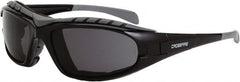 CrossFire - Smoke Lenses, Framed Safety Glasses - Anti-Fog, Black Frame, Size Universal, Wrap Around - Americas Industrial Supply