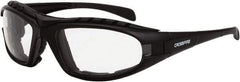 CrossFire - Clear Lenses, Framed Safety Glasses - Anti-Fog, Black Frame, Size Universal, Wrap Around - Americas Industrial Supply