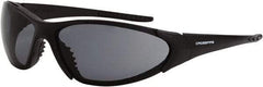 CrossFire - Smoke Lenses, Framed Safety Glasses - Scratch Resistant, Black Frame, Size Universal, Wrap Around - Americas Industrial Supply