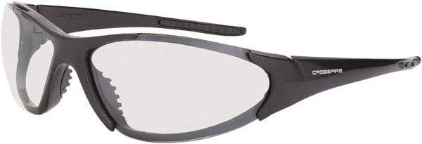 CrossFire - Indoor/Outdoor Lenses, Framed Safety Glasses - Scratch Resistant, Black Frame, Size Universal, Wrap Around - Americas Industrial Supply