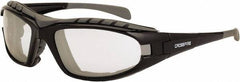 CrossFire - Indoor/Outdoor Lenses, Framed Safety Glasses - Anti-Fog, Black Frame, Size Universal, Wrap Around - Americas Industrial Supply