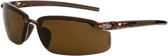 CrossFire - Polarized Brown Lenses, Framed Polarized Glasses - Scratch Resistant, Brown Frame, Size Universal, Wrap Around - Americas Industrial Supply
