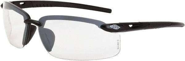 CrossFire - Clear Lenses, Framed Safety Glasses - Scratch Resistant, Gray Frame, Size Universal, Wrap Around - Americas Industrial Supply
